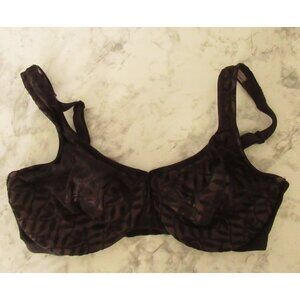 Olga Bra 36D Black Lace Lined Underwire 35519